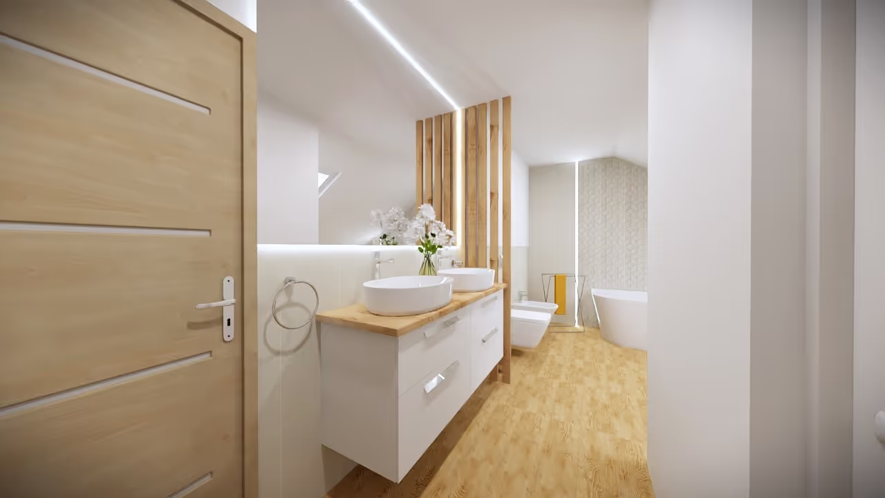 Проєкт ванної на мансарді — Stefańska Design, Лодзь