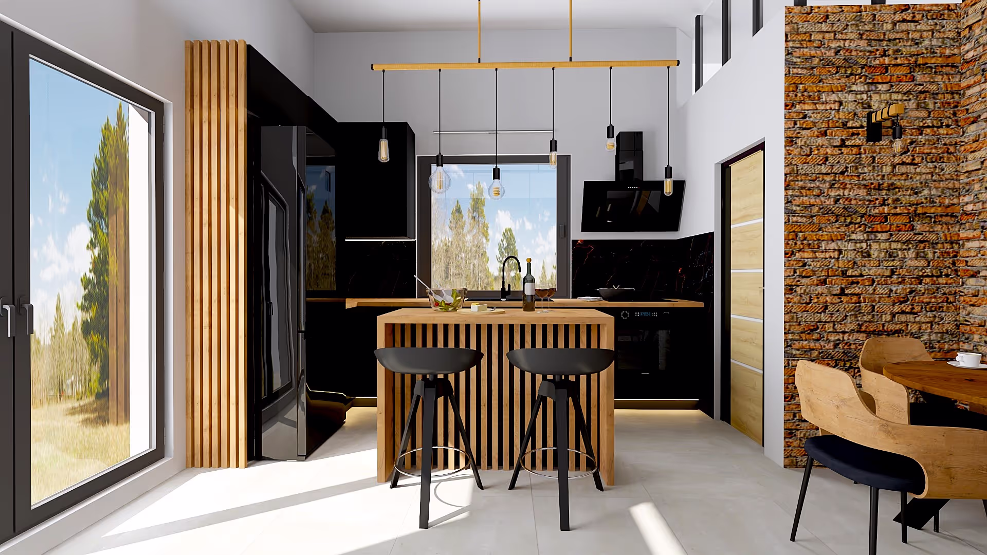 Projekt funkcjonalnej kuchni na zamówienie, projekt w stylu Loftowym – Łódź, Polska | Anhelina Stefańska Design