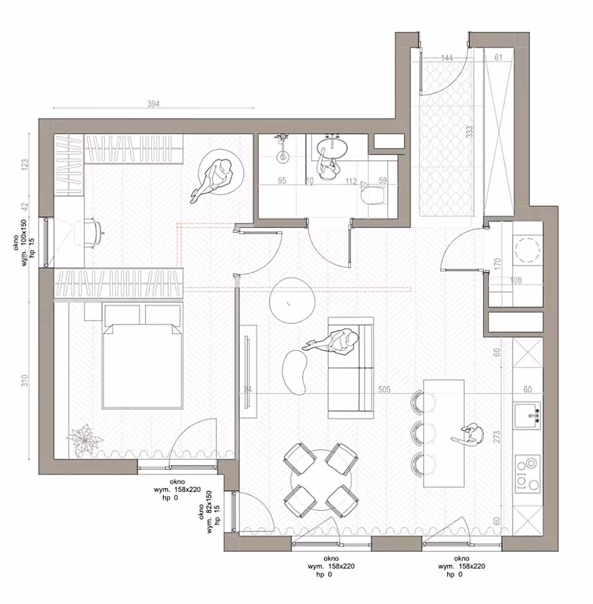 Układ funkcjonalny 2D – rzuty i plany – Stefańska Design